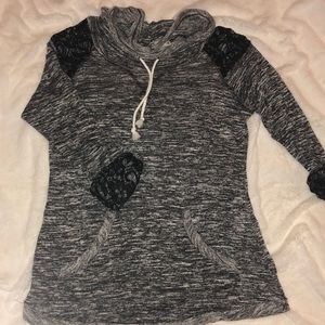 Stylish Knit and Lace Sweater
